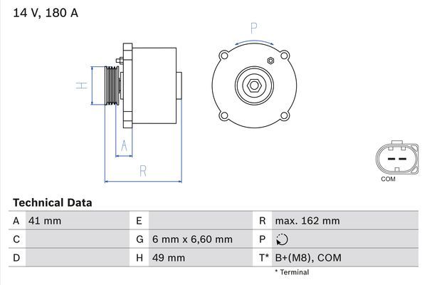 Alternator BOSCH 0 986 047 170