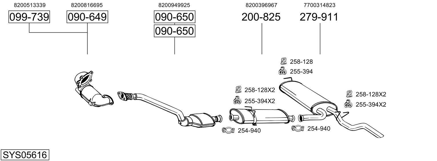 Układ wydechowy BOSAL SYS05616
