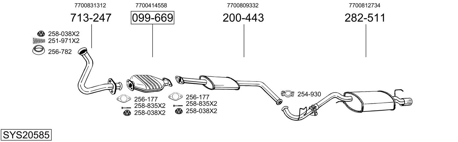 Układ wydechowy BOSAL SYS20585