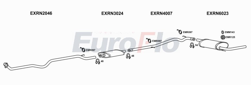 Układ wydechowy EUROFLO RNTRA21D7001B