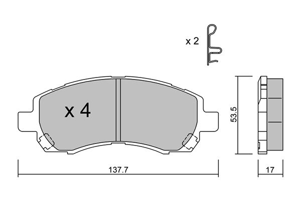 Zestaw klocków hamulcowych, hamulce tarczowe AISIN BPSB-1001