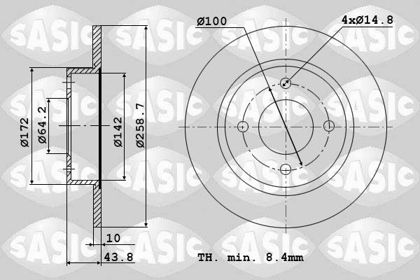 Tarcza hamulcowa SASIC 9004818J