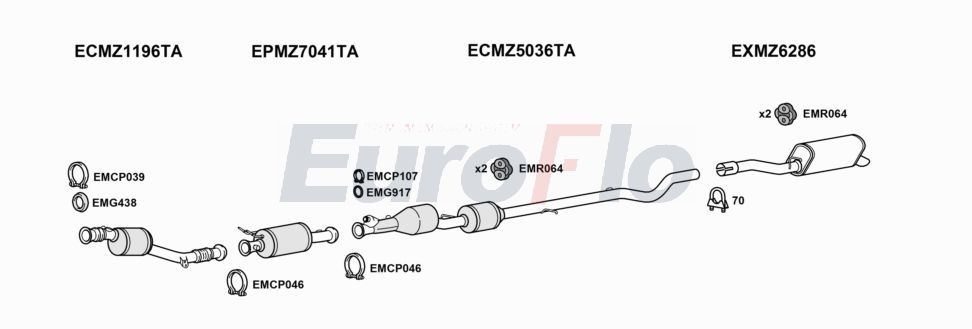Układ wydechowy EUROFLO MZVIT21D7037F