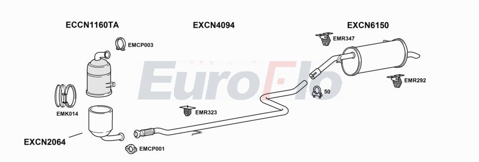 Układ wydechowy EUROFLO CNC4CA16D1001A00