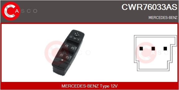 Spínač, zvedací zařízení oken CASCO CWR76033AS