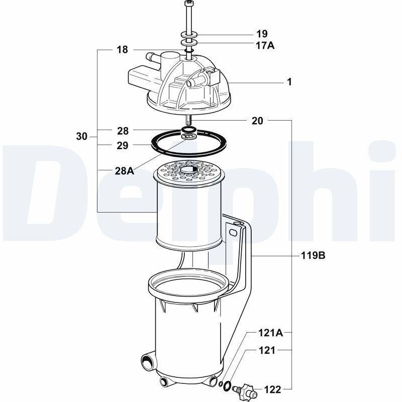 Filtr paliwa DELPHI 6350050