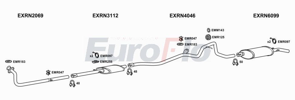Układ wydechowy EUROFLO RN18163001A00