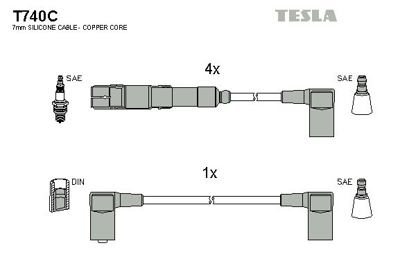 Set cablaj aprindere TESLA T740C