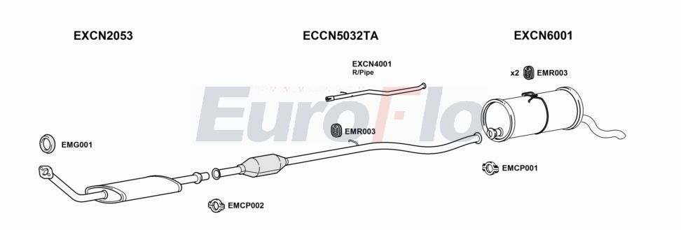Układ wydechowy EUROFLO CNBERM19D6001E
