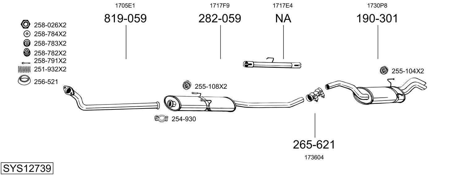 Układ wydechowy BOSAL SYS12739