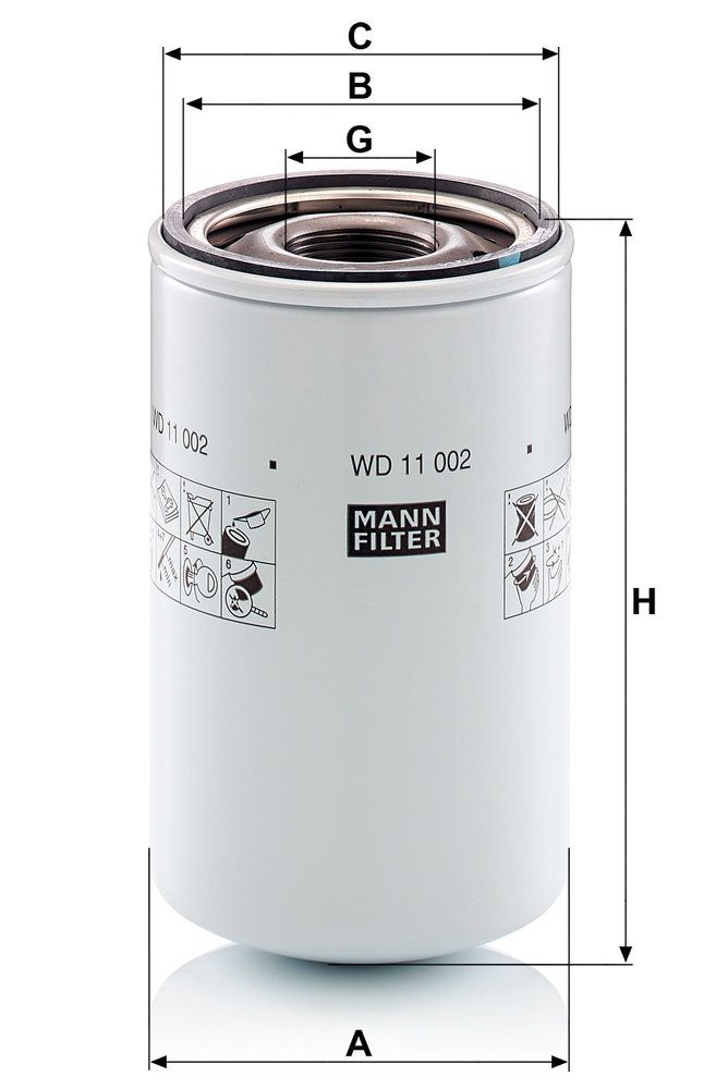 Levně Filtr, pracovní hydraulika MANN-FILTER WD 11 002