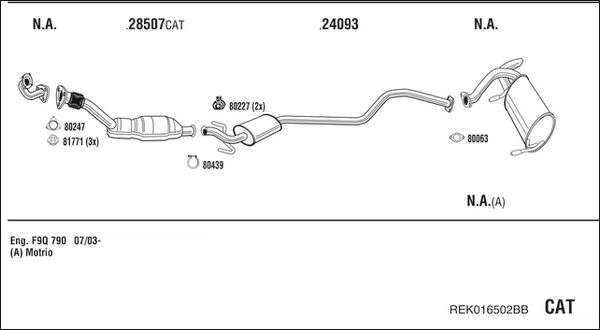 Układ wydechowy WALKER REK016502BB