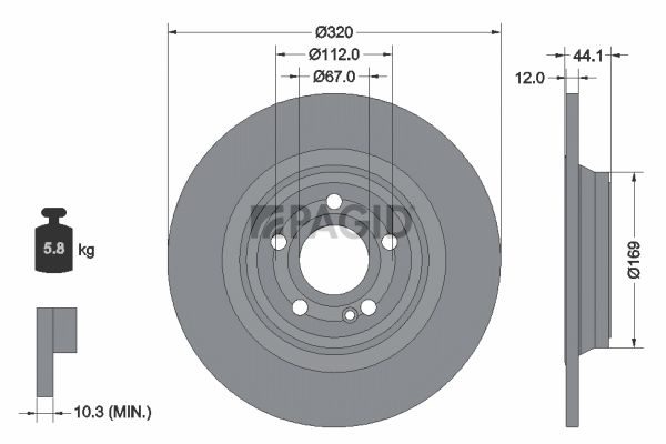 Tarcza hamulcowa PAGID 56243NC