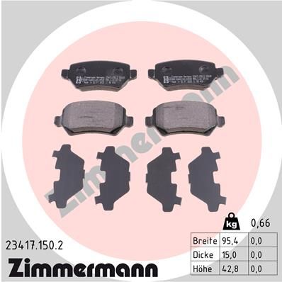 Sada brzdových platničiek kotúčovej brzdy ZIMMERMANN 23417.150.2