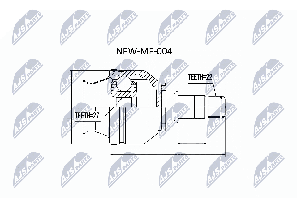 Zestaw przegubu, wał napędowy NTY NPW-ME-004