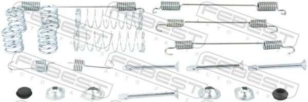 Zestaw akcesoriów, szczęki hamulcowe hamulca postojowego FEBEST 0204-D10R-KIT