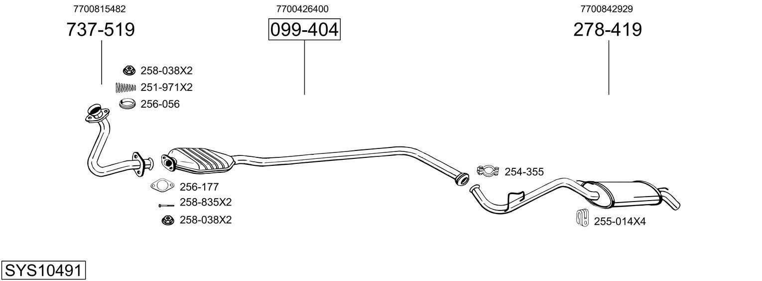 Układ wydechowy BOSAL SYS10491
