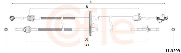 Tažné lanko, ovládání spojky COFLE 11.3299