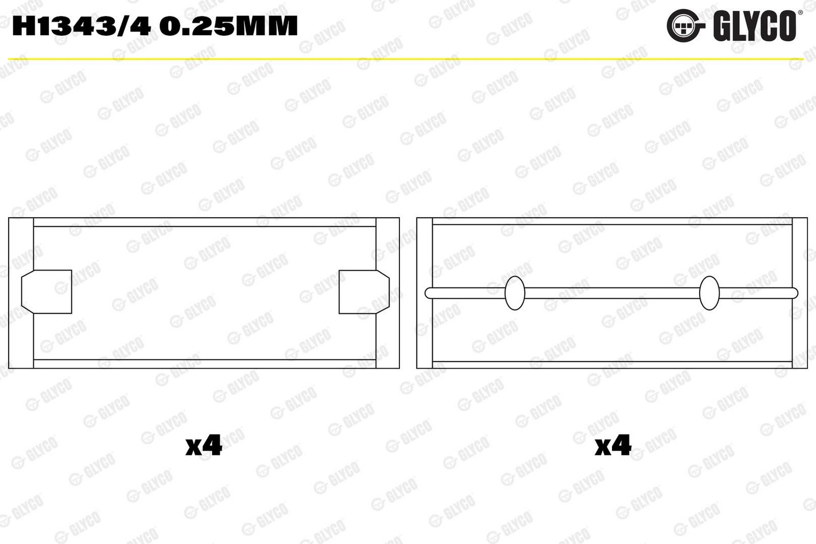 Cuzinet arbore cotit GLYCO H1343/4 0.25mm
