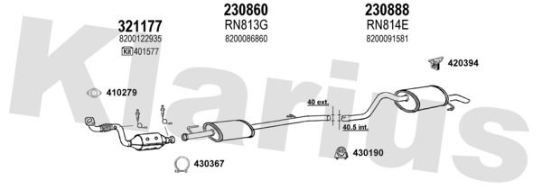 Układ wydechowy KLARIUS 720849E