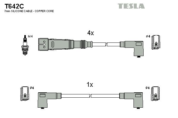 Sada kabelů pro zapalování TESLA T642C