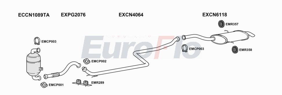 Układ wydechowy EUROFLO CNC4PI16D6001A00