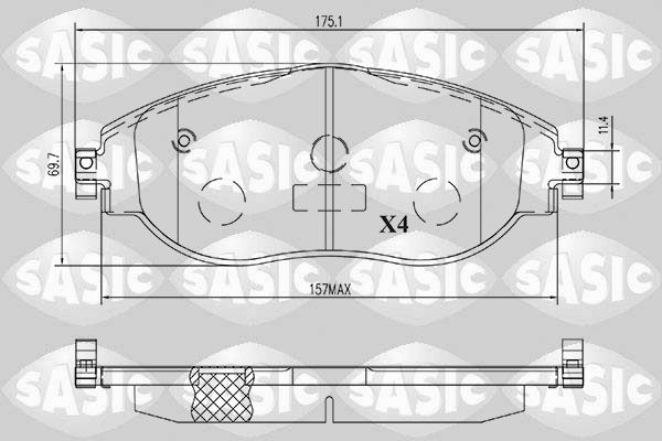 Zestaw klocków hamulcowych, hamulce tarczowe SASIC 6216202