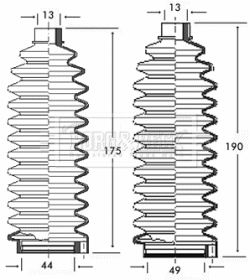 Zestaw osłon, układ kierowniczy BORG & BECK BSG3186