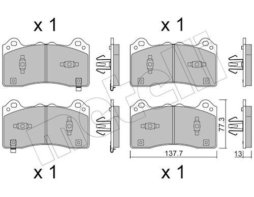 set placute frana,frana disc METELLI 22-1220-1