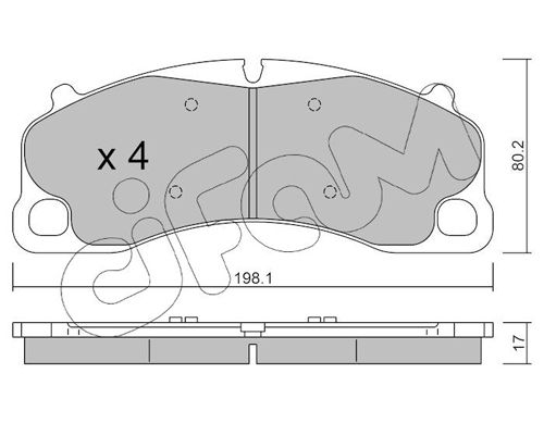 Zestaw klocków hamulcowych, hamulce tarczowe CIFAM 822-1256-0