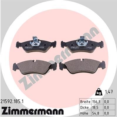 Sada brzdových platničiek kotúčovej brzdy ZIMMERMANN 21592.185.1