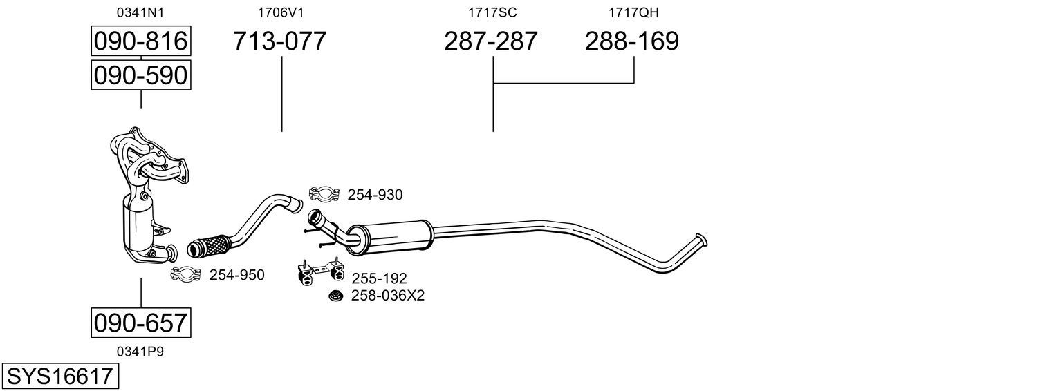 Układ wydechowy BOSAL SYS16617