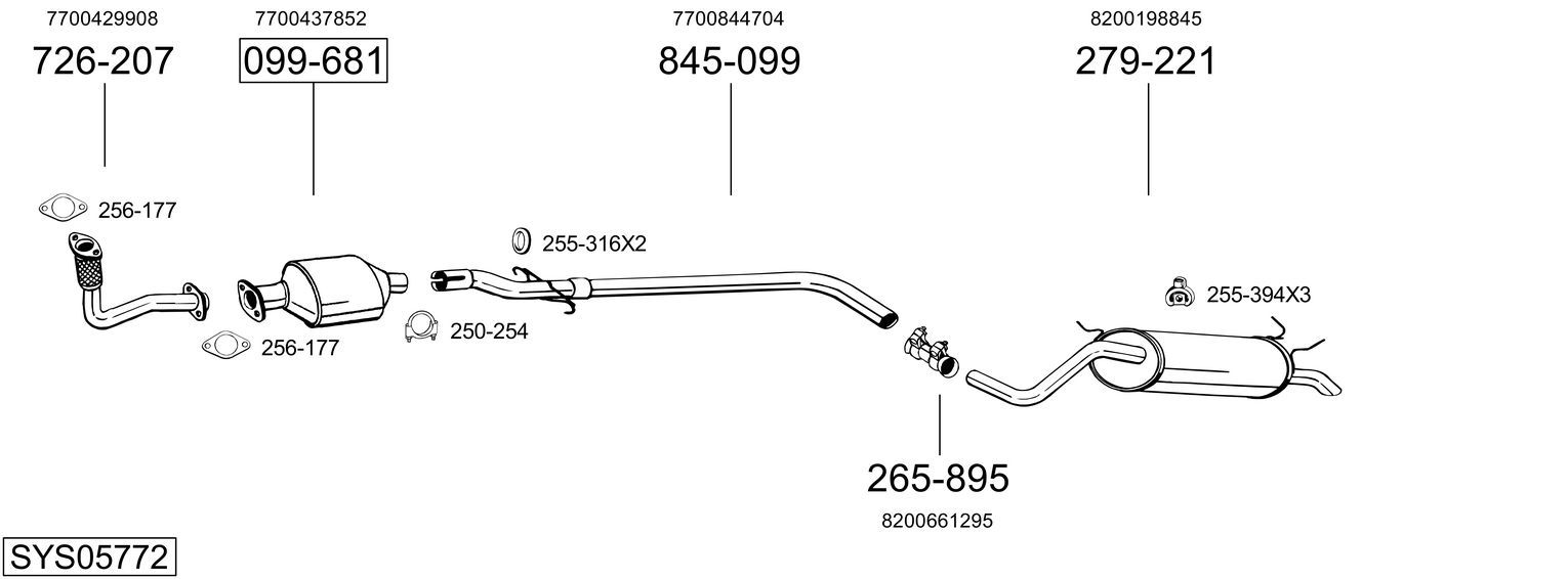 Układ wydechowy BOSAL SYS05772