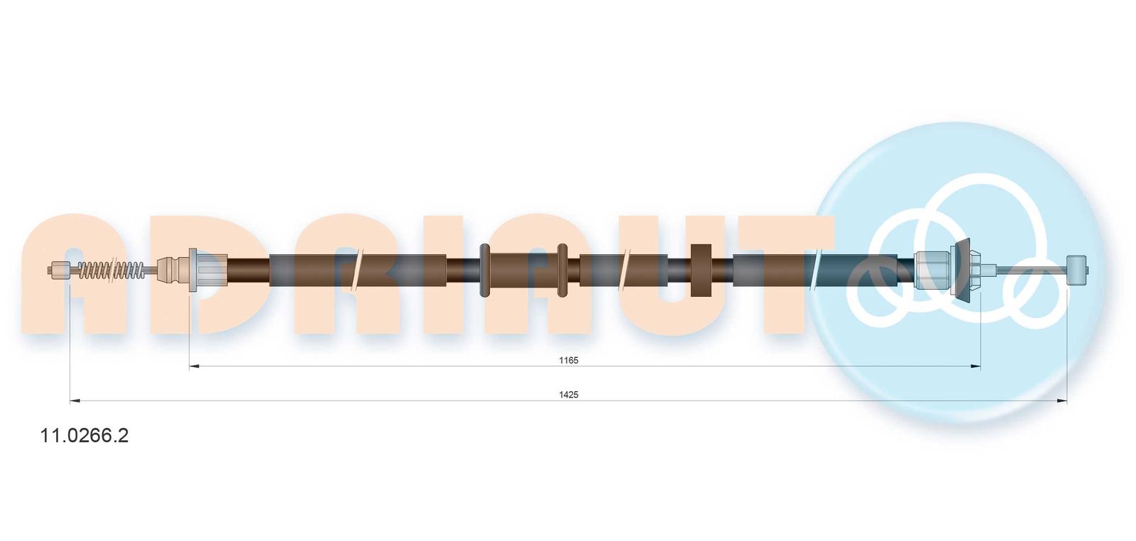 Cablu, frana de parcare ADRIAUTO 11.0266.2