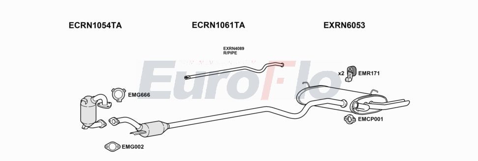 Układ wydechowy EUROFLO RNLAG22D1015C