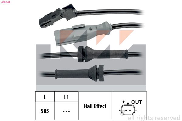 Czujnik, prędkość obrotowa koła KW 460 144