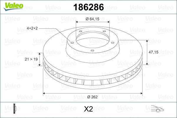 Tarcza hamulcowa VALEO 186286