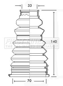 Zestaw osłon, wał napędowy FIRST LINE FCB2217