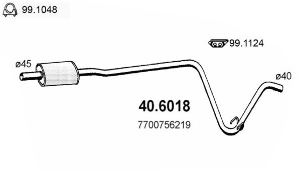 Tłumik środkowy ASSO 40.6018