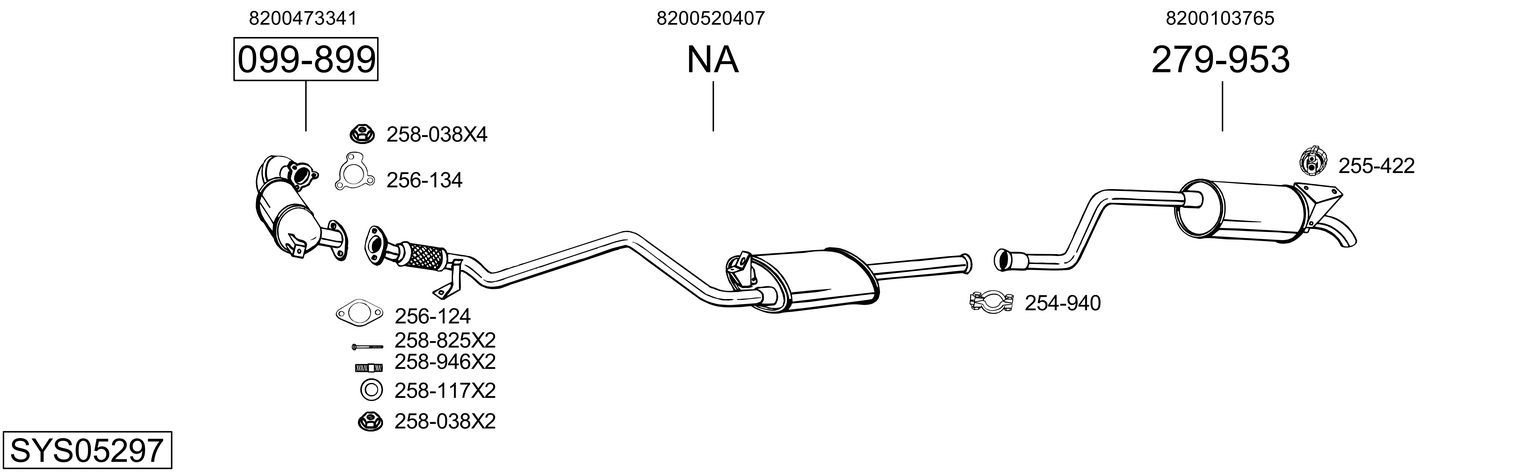 Układ wydechowy BOSAL SYS05297