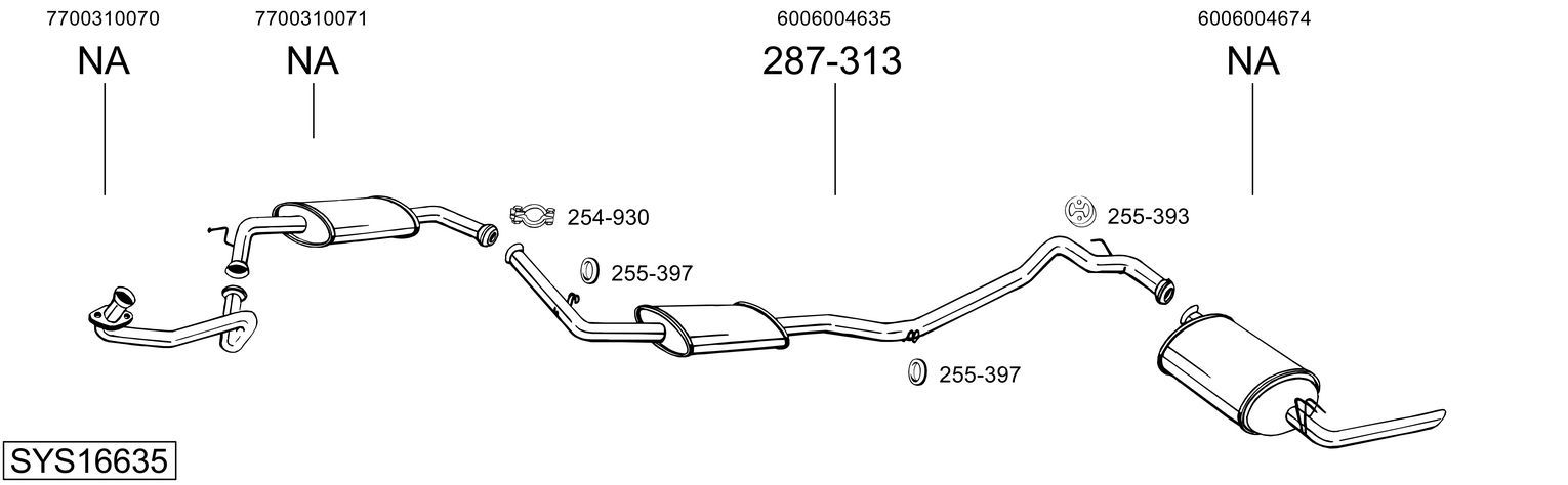 Układ wydechowy BOSAL SYS16635