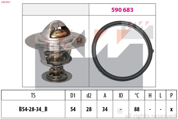 Termostat, środek chłodzący KW 580 834