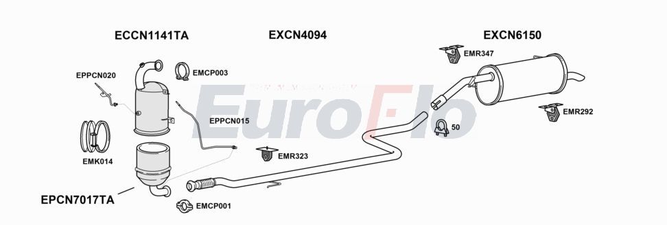 Układ wydechowy EUROFLO CNC4CA16D1001B