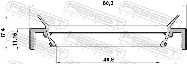 Levně Těsnicí kroužek hřídele, kloubová hřídel FEBEST 95HAY-50801117L