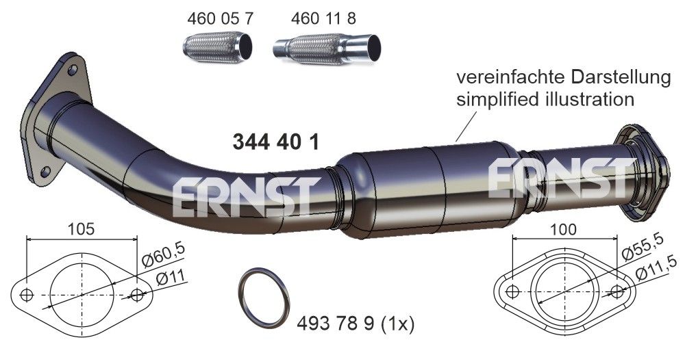 Výfuková trubka ERNST 344401