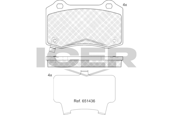 Zestaw klocków hamulcowych, hamulce tarczowe ICER 182230-208