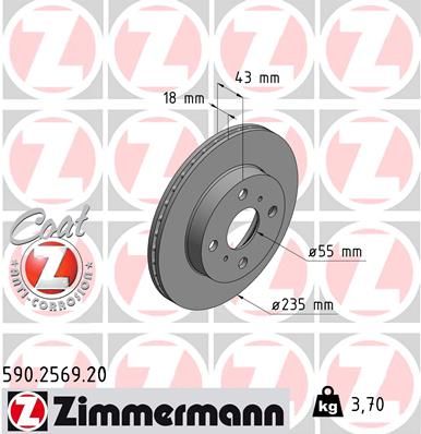 Brzdový kotouč ZIMMERMANN 590.2569.20