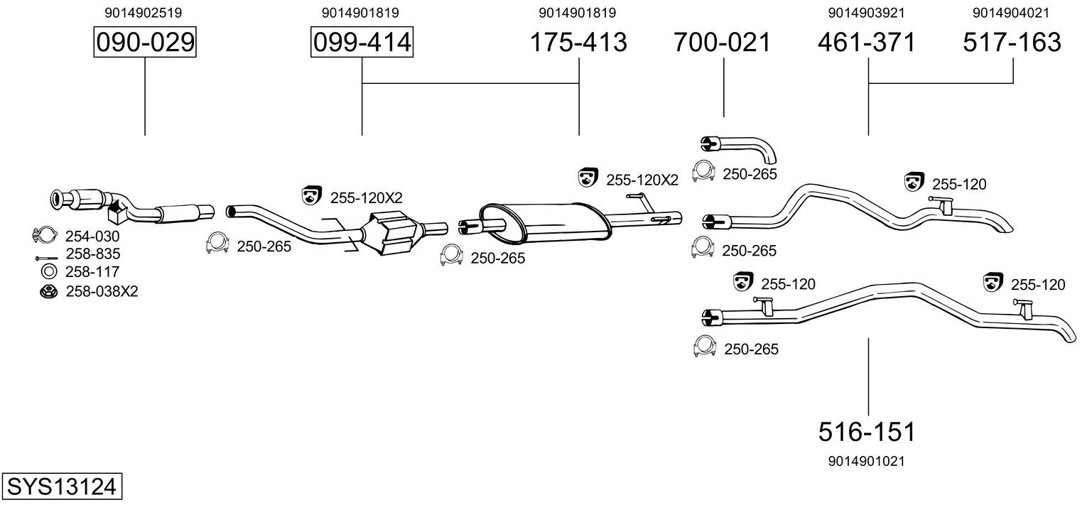 Układ wydechowy BOSAL SYS13124