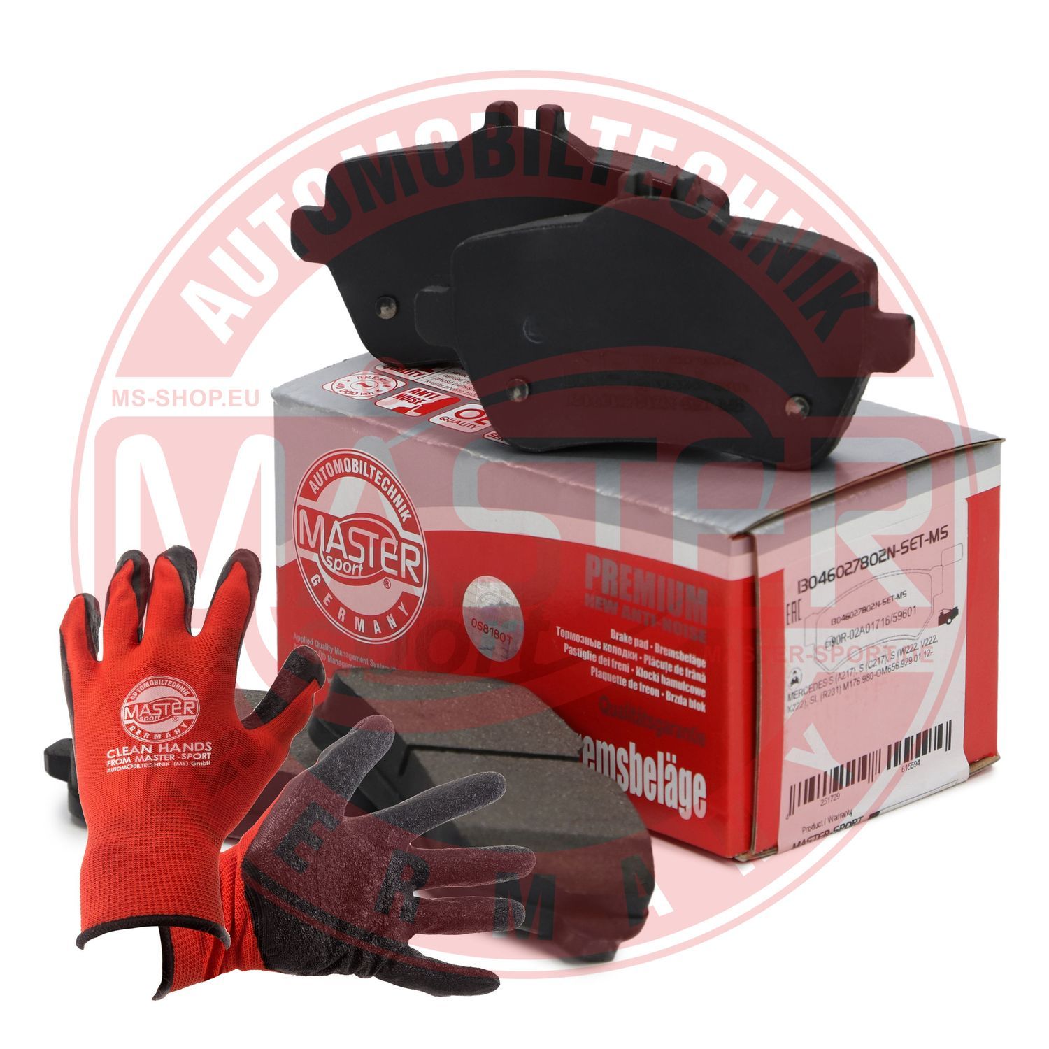 Zestaw klocków hamulcowych, hamulce tarczowe MASTER-SPORT GERMANY 13046027802N-SET-MSP
