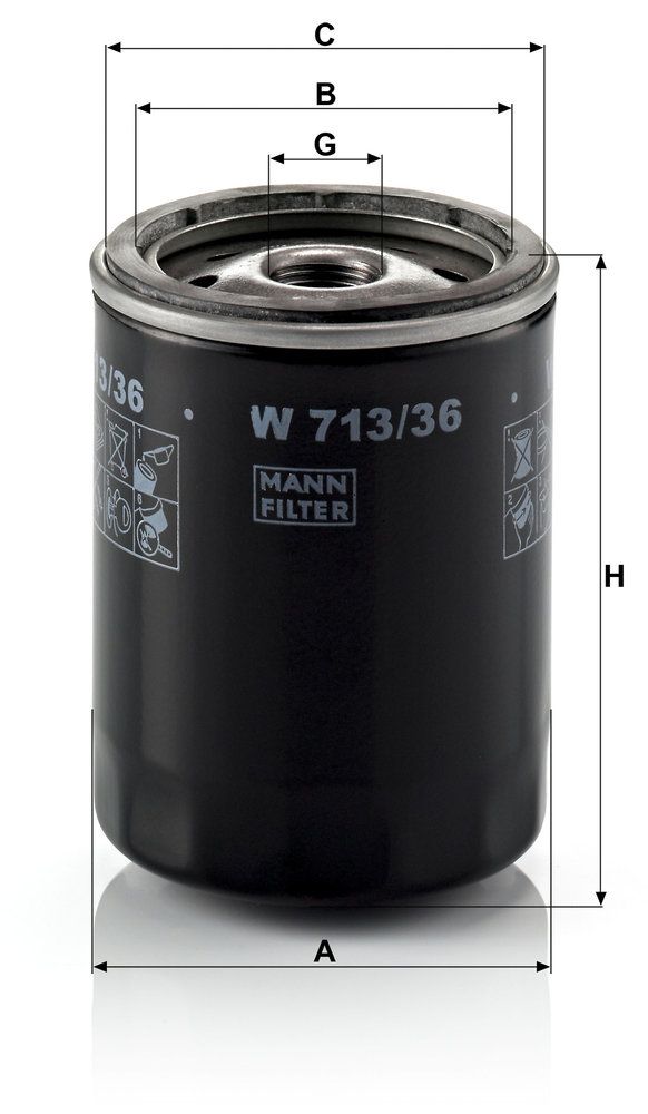 Levně Olejový filtr MANN-FILTER W 713/36